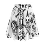 Scene Kid Sketches High Waist Skirt