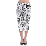 Scene Kid Sketches Midi Pencil Skirt