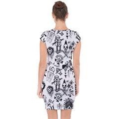 Capsleeve Drawstring Dress  
