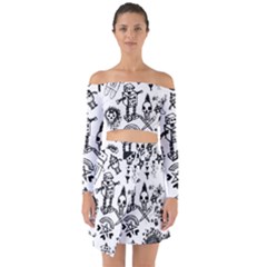Off Shoulder Top with Skirt Set 