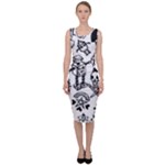 Scene Kid Sketches Sleeveless Pencil Dress