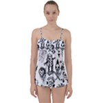 Scene Kid Sketches Babydoll Tankini Set