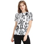 Scene Kid Sketches Women s Short Sleeve Rash Guard