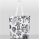 Scene Kid Sketches Full Print Rope Handle Tote (Small)