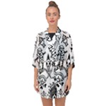 Scene Kid Sketches Half Sleeve Chiffon Kimono