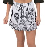 Scene Kid Sketches Fishtail Mini Chiffon Skirt