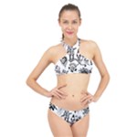Scene Kid Sketches High Neck Bikini Set