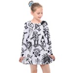 Scene Kid Sketches Kids  Long Sleeve Dress