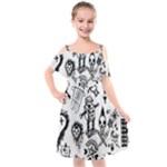 Scene Kid Sketches Kids  Cut Out Shoulders Chiffon Dress