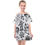 Scene Kid Sketches Kids  One Piece Chiffon Dress