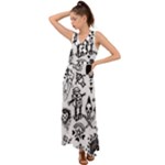 Scene Kid Sketches V-Neck Chiffon Maxi Dress