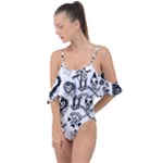 Scene Kid Sketches Drape Piece Swimsuit