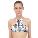 Scene Kid Sketches High Neck Bikini Top