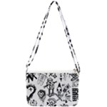 Scene Kid Sketches Double Gusset Crossbody Bag