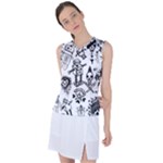 Scene Kid Sketches Women s Sleeveless Sports Top