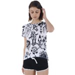 Scene Kid Sketches Short Sleeve Foldover Tee
