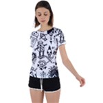 Scene Kid Sketches Back Circle Cutout Sports Tee
