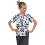 Scene Kid Sketches Kids  Mesh Piece Tee