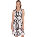 Scene Kid Sketches Knee Length Skater Dress With Pockets