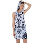Scene Kid Sketches Racer Back Hoodie Dress