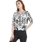 Scene Kid Sketches Quarter Sleeve Blouse