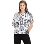 Scene Kid Sketches One Shoulder Cut Out Tee