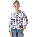 Scene Kid Sketches Kids  Long Sleeve Tee with Frill 