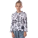 Scene Kid Sketches Kids  Frill Detail Tee