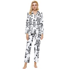 Womens  Long Sleeve Velvet Pocket Pajamas Set 