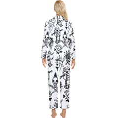 Womens  Long Sleeve Velvet Pocket Pajamas Set 