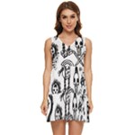 Scene Kid Sketches Tiered Sleeveless Mini Dress