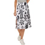 Scene Kid Sketches Midi Panel Skirt