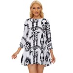 Scene Kid Sketches Long Sleeve Babydoll Dress