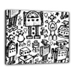 Robot Crowd Canvas 20  x 16  (Stretched)