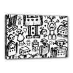 Robot Crowd Canvas 18  x 12  (Stretched)