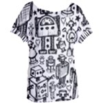 Robot Crowd Women s Oversized Tee
