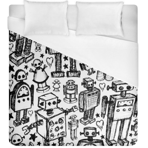 Robot Crowd Duvet Cover (King Size) from ArtsNow.com