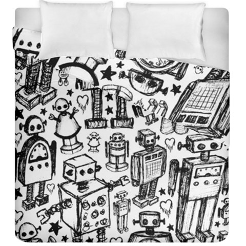 Robot Crowd Duvet Cover Double Side (King Size) from ArtsNow.com