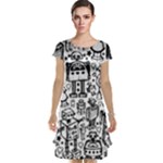 Robot Crowd Cap Sleeve Nightdress