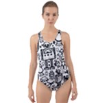 Robot Crowd Cut-Out Back One Piece Swimsuit