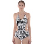 Robot Crowd Cut-Out One Piece Swimsuit
