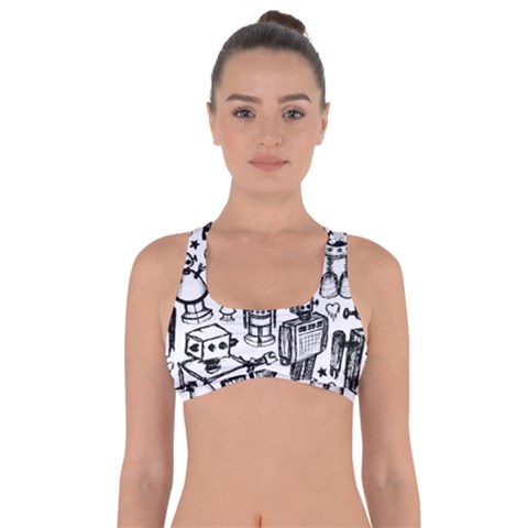 Robot Crowd Got No Strings Sports Bra from ArtsNow.com