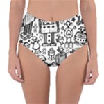 Robot Crowd Reversible High-Waist Bikini Bottoms