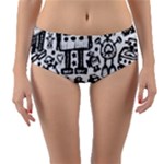 Robot Crowd Reversible Mid-Waist Bikini Bottoms