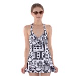 Robot Crowd Halter Dress Swimsuit 