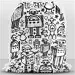 Robot Crowd Drawstring Bag (Large)