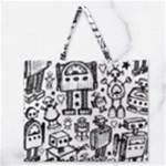 Robot Crowd Zipper Large Tote Bag
