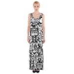 Robot Crowd Thigh Split Maxi Dress