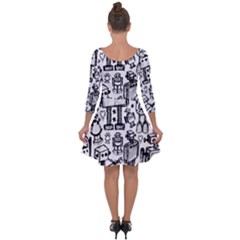 Quarter Sleeve Skater Dress 