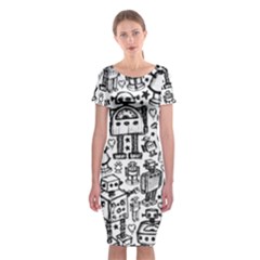 Classic Short Sleeve Midi Dress Front Classic Short Sleeve Midi Dress Front